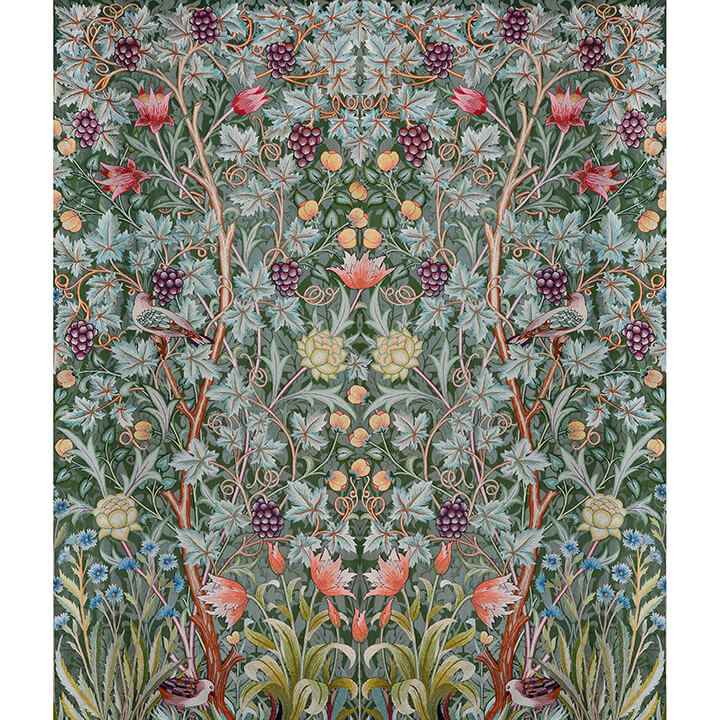 Vine Embroidery Sea Green Wall Mural - York Wallcoverings - 4171-HT84001 - York Wallcoverings Wallpaper