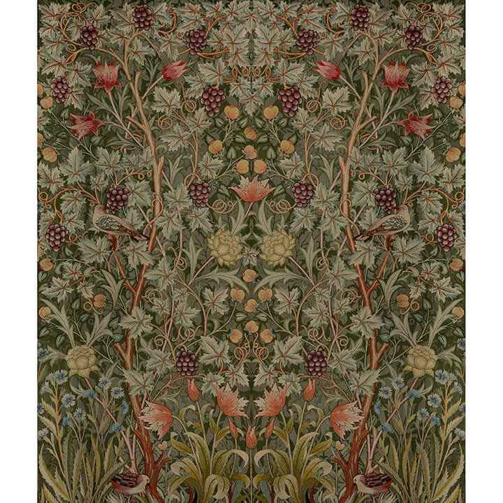 Vine Embroidery Dark Green Wall Mural - York Wallcoverings - 4171-HT84003 - York Wallcoverings Wallpaper