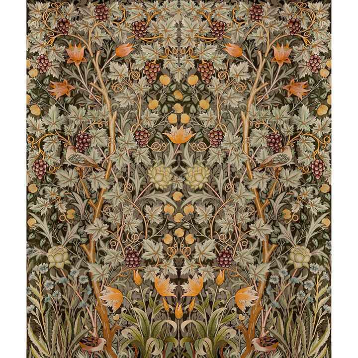 Vine Embroidery Green Wall Mural - York Wallcoverings - 4171-HT84004