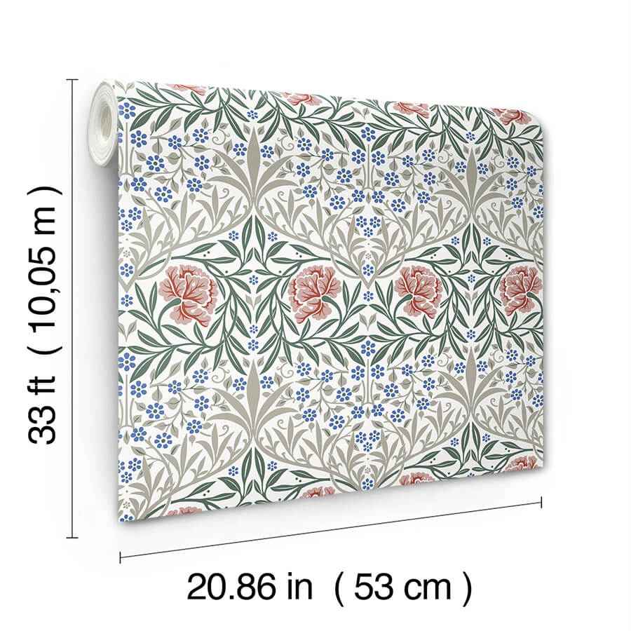 Oxford Union Pink Floral Vines Wallpaper - York Wallcoverings - 4171-82044 - York Wallcoverings Wallpaper