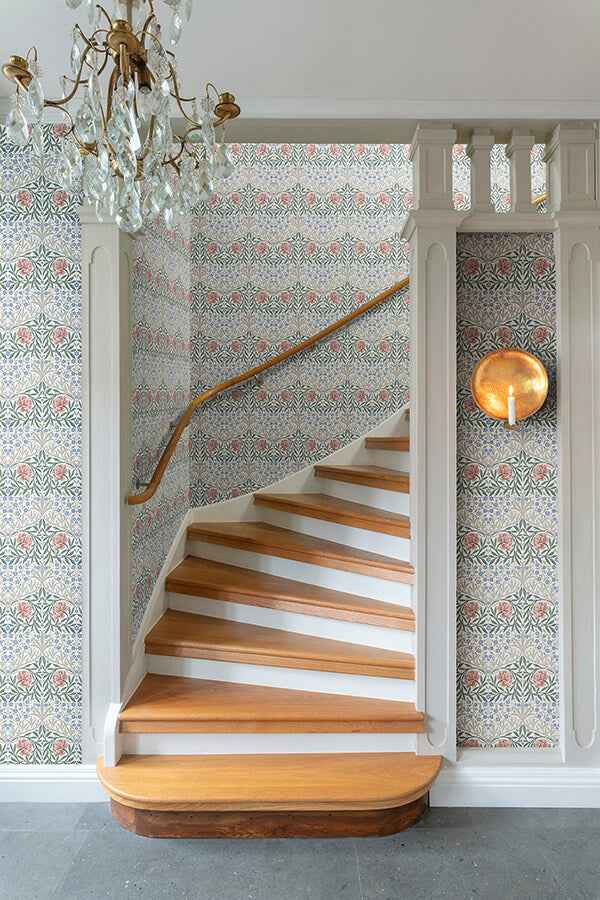 Oxford Union Pink Floral Vines Wallpaper - York Wallcoverings - 4171-82044 - York Wallcoverings Wallpaper