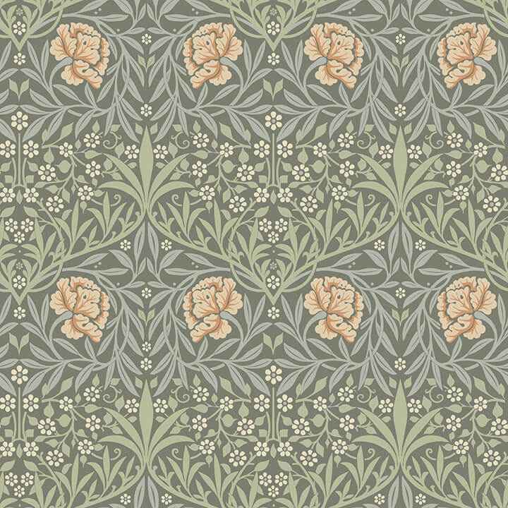 Oxford Union Grey Floral Vines Wallpaper - York Wallcoverings - 4171-82046 - York Wallcoverings Wallpaper