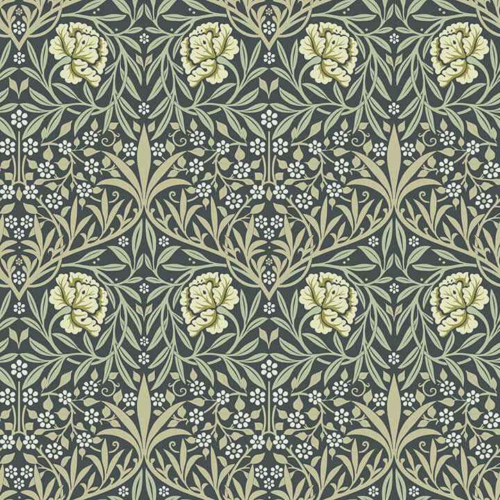 Oxford Union Sea Green Floral Vines Wallpaper - York Wallcoverings - 4171-82047 - York Wallcoverings Wallpaper