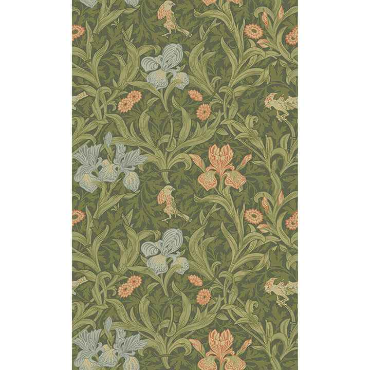 Iris Green Wild Gardens Wallpaper - York Wallcoverings - 4171-82050