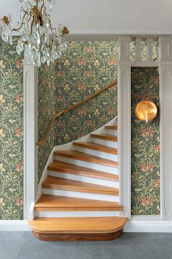 Iris Navy Wild Gardens Wallpaper - York Wallcoverings - 4171-82051 - York Wallcoverings Wallpaper