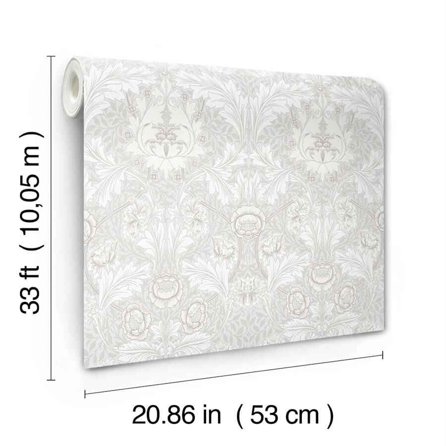Myrtle Dove Floral Ogee Wallpaper - York Wallcoverings - 4171-82056 - York Wallcoverings Wallpaper