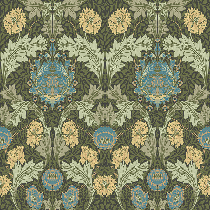 myrtle-dark-green-floral-ogee-wallpaper-york-wallcoverings-4171-82060