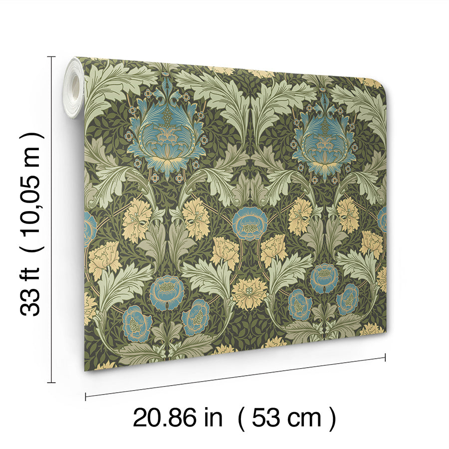 myrtle-dark-green-floral-ogee-wallpaper-york-wallcoverings-4171-82060