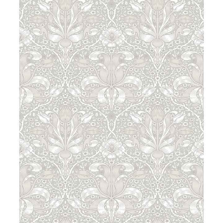 Spring Thicket Dove Tulip Damask Wallpaper - York Wallcoverings - 4171-82065 - York Wallcoverings Wallpaper