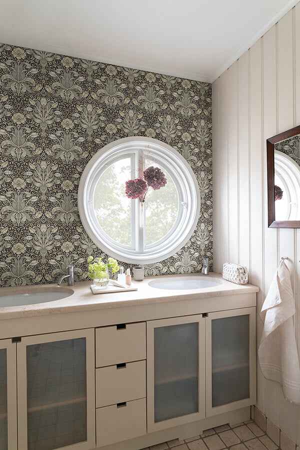 Spring Thicket Blue Tulip Damask Wallpaper - York Wallcoverings - 4171-82068 - York Wallcoverings Wallpaper