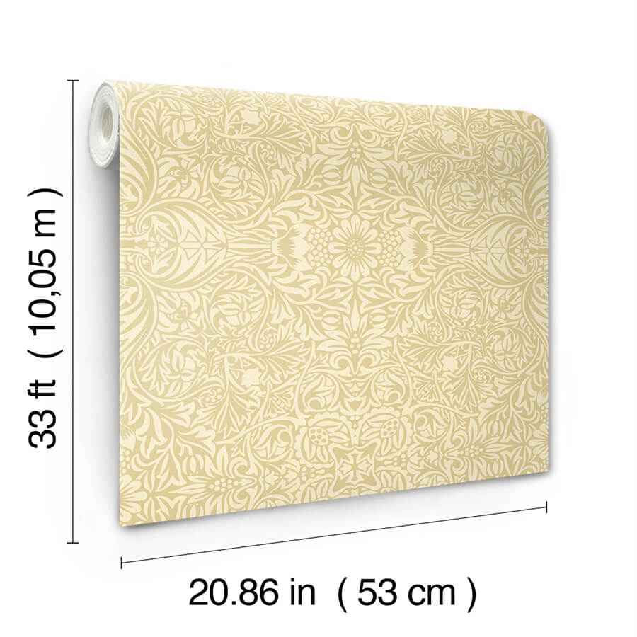 Ceiling Yellow Intricate Floral Wallpaper - York Wallcoverings - 4171-82070 - York Wallcoverings Wallpaper