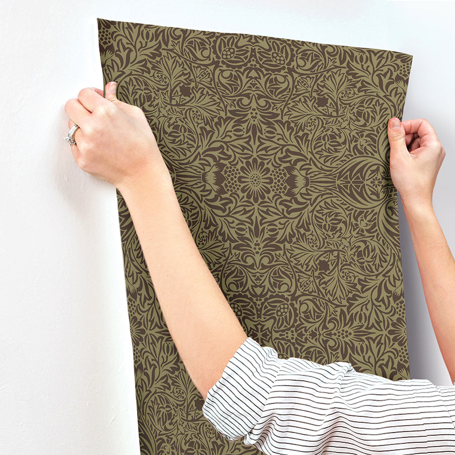 ceiling-brown-intricate-floral-wallpaper-york-wallcoverings-4171-82072