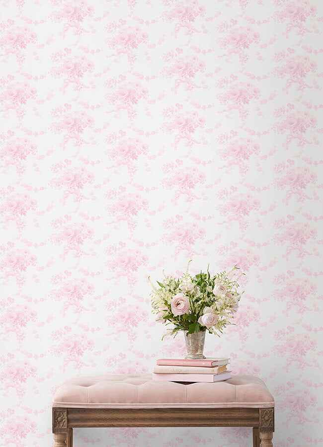 Champagne Harbor Pink Dream Wallpaper - York Wallcoverings - AST6445 - York Wallcoverings Wallpaper