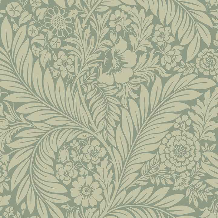 Florence Green Leaf Wallpaper - York Wallcoverings - BG720