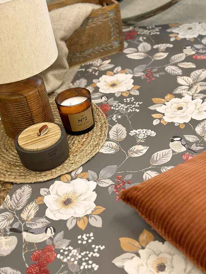 Bramble Charcoal Floral Wallpaper - York Wallcoverings - BG2303 - York Wallcoverings Wallpaper