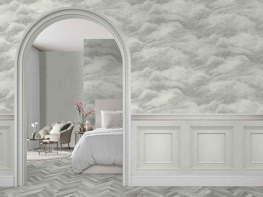 Nimbostratus Pewter Cloud Wallpaper - York Wallcoverings - BG5705 - York Wallcoverings Wallpaper