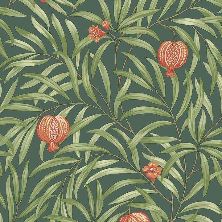 Elena Green Pomegranate Wallpaper - York Wallcoverings - BG9613 - York Wallcoverings Wallpaper