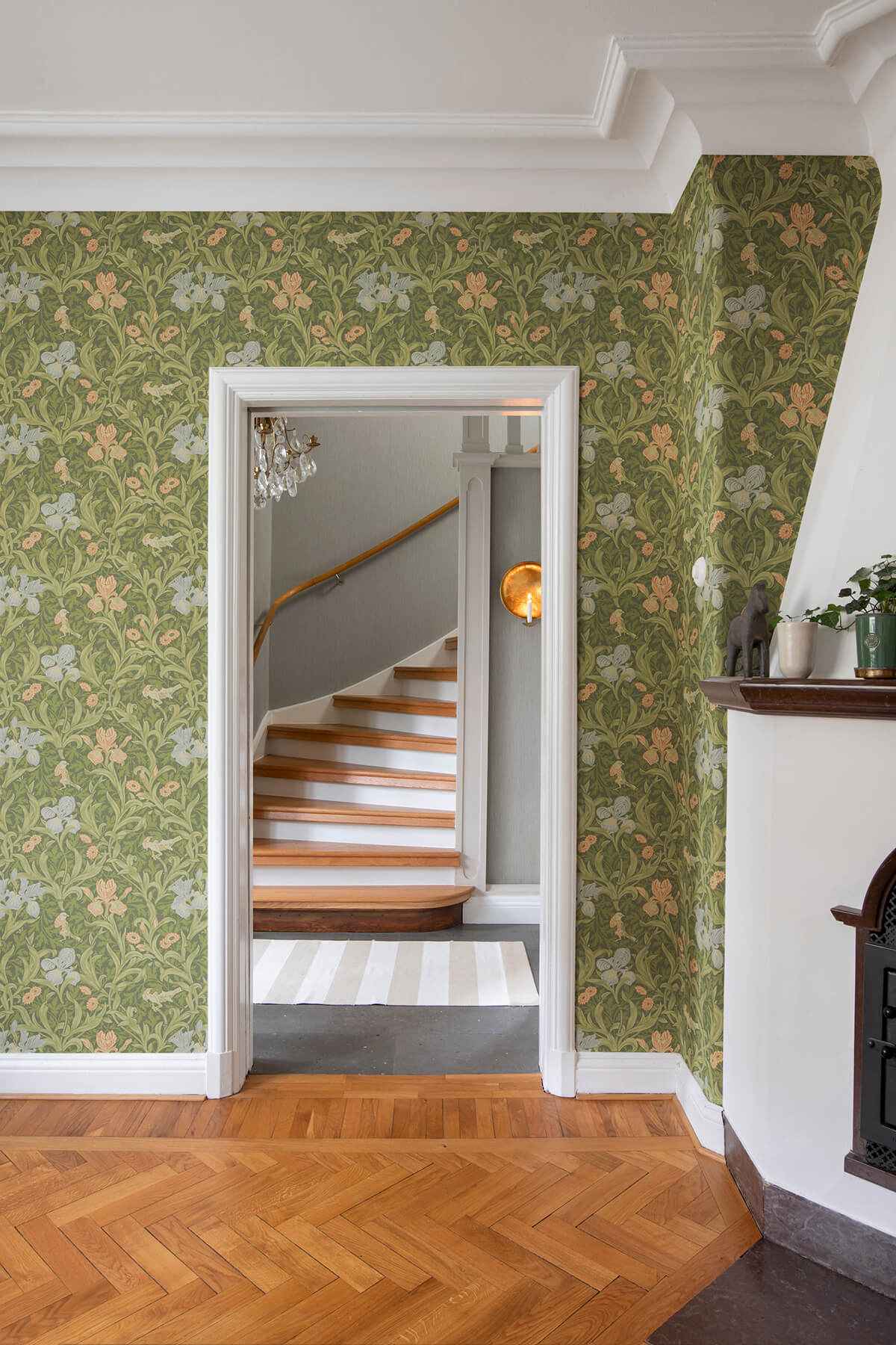 Iris Green Wild Gardens Wallpaper - York Wallcoverings - 4171-82050 - York Wallcoverings Wallpaper