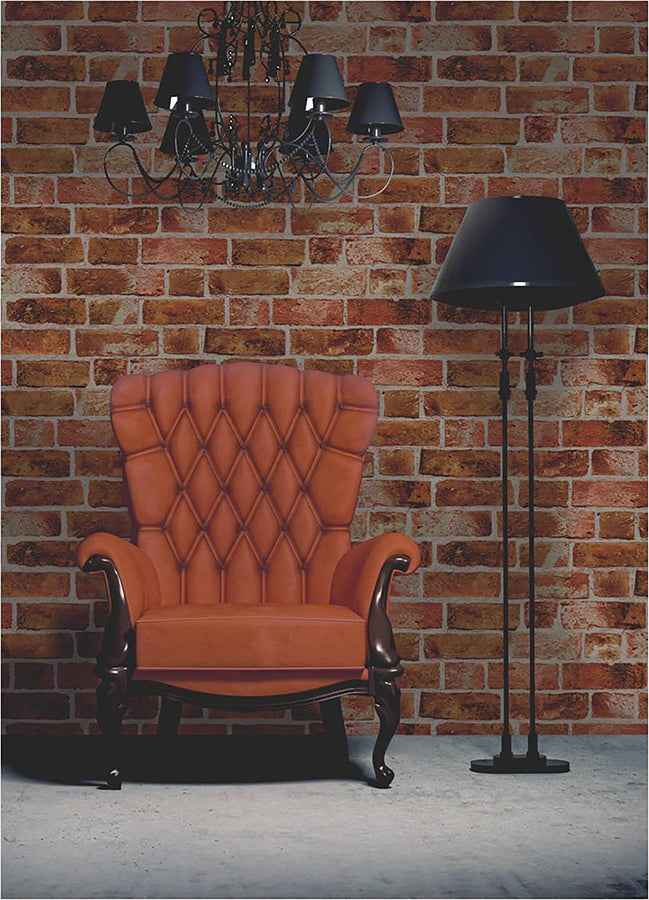 Dexter Orange Brick Wallpaper - York Wallcoverings - FD31045 - York Wallcoverings Wallpaper
