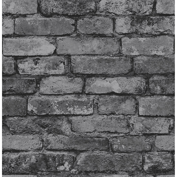 davis-charcoal-rustic-brick-wallpaper-york-wallcoverings-fd31284 - York Wallpaper Wallpaper