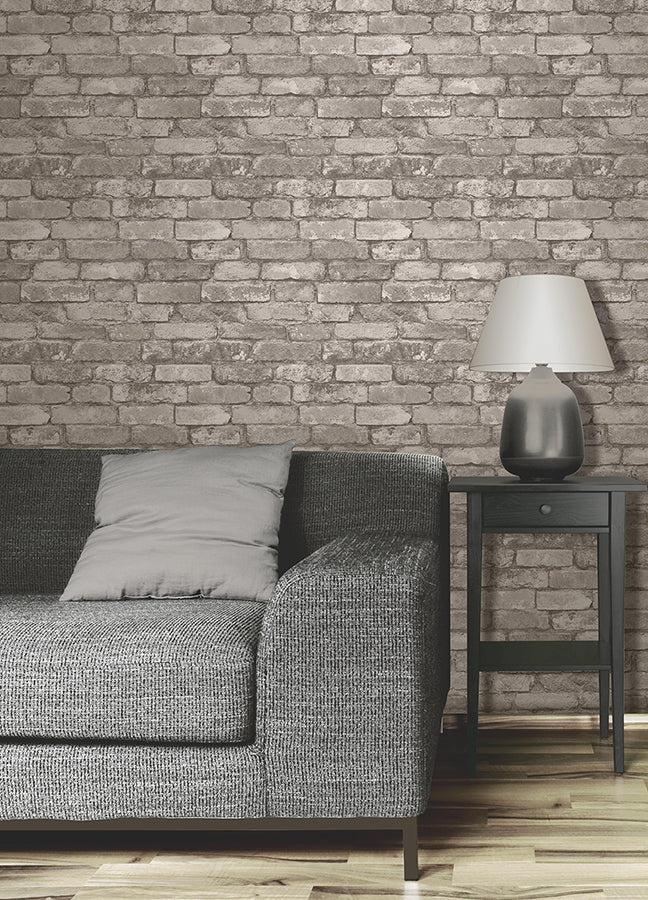 davis-light-grey-rustic-brick-wallpaper-york-wallcoverings-fd31286 - York Wallpaper Wallpaper