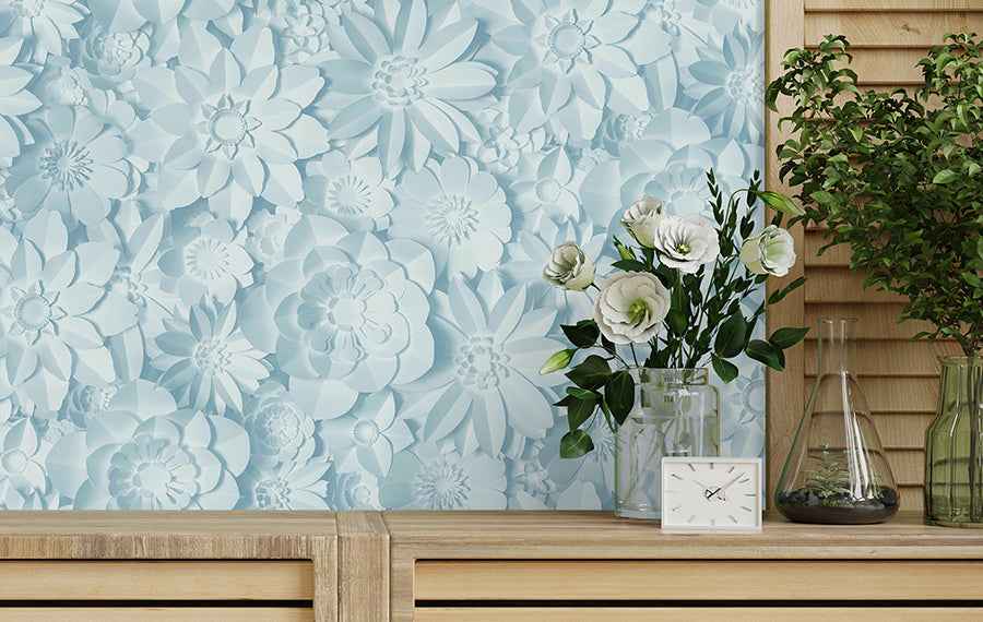 Dacre Light Blue Floral Wallpaper - York Wallcoverings - FD42598 - York Wallcoverings Wallpaper