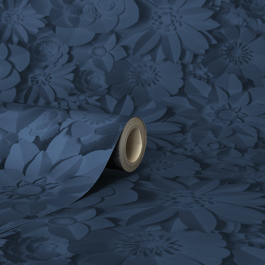 dacre-dark-blue-floral-wallpaper-york-wallcoverings-fd42690 - York Wallcoverings Wallpaper