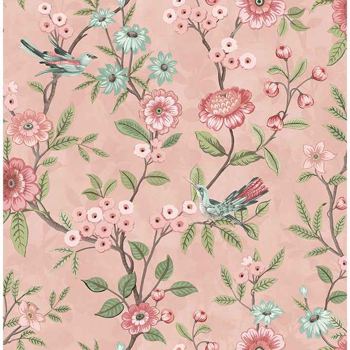 Elspeth Pink Floral Trail Wallpaper - York Wallcoverings - FD43445 - York Wallcoverings Wallpaper