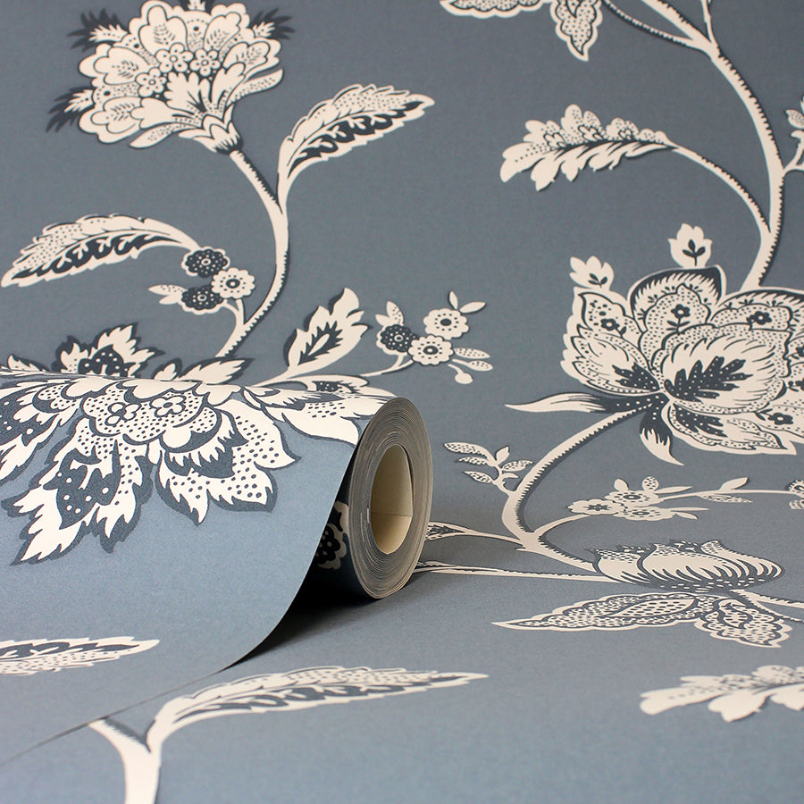 juliette-blue-jacobean-wallpaper-york-wallcoverings-fd43453 - York Wallcoverings Wallpaper