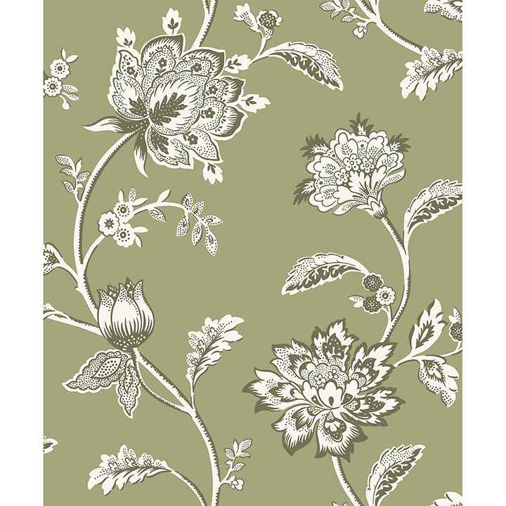 Juliette Sage Jacobean Wallpaper - York Wallcoverings - FD43454 - York Wallcoverings Wallpaper