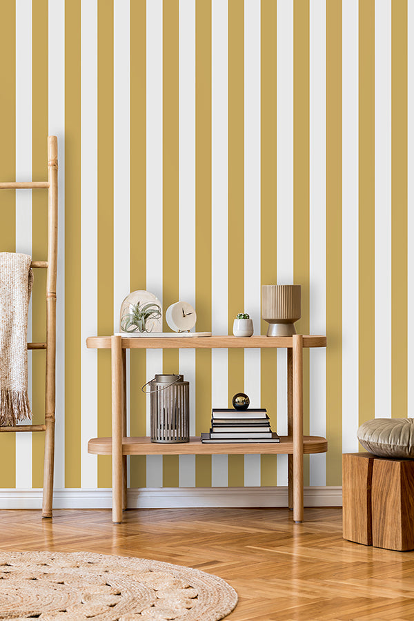 tavish-mustard-stripe-wallpaper-york-wallcoverings-fd43455 - York Wallcoverings Wallpaper