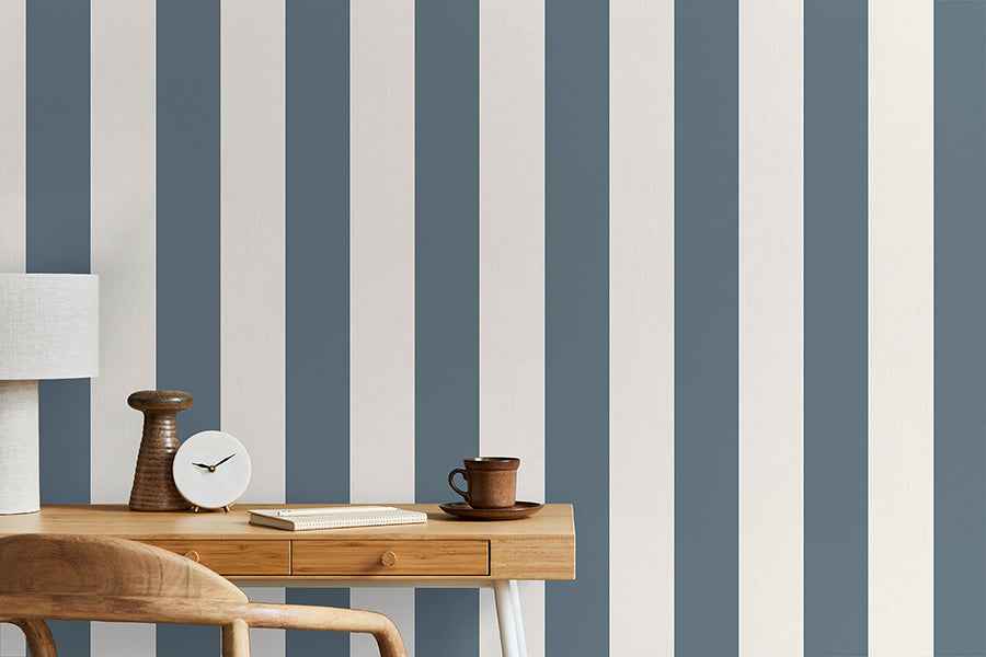 Tavish Blue Stripe Wallpaper - York Wallcoverings - FD43458 - York Wallcoverings Wallpaper