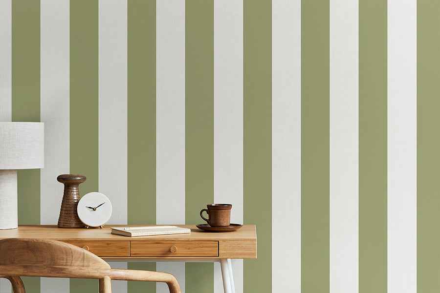 Tavish Sage Stripe Wallpaper - York Wallcoverings - FD43459 - York Wallcoverings Wallpaper