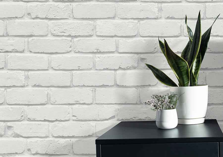 Alpin White Painted Brick Wallpaper - York Wallcoverings - FD43600 - York Wallcoverings Wallpaper