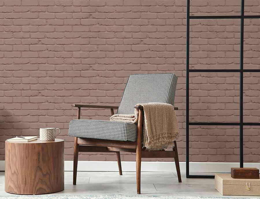 Alpin Pink Painted Brick Wallpaper - York Wallcoverings - FD43601 - York Wallcoverings Wallpaper