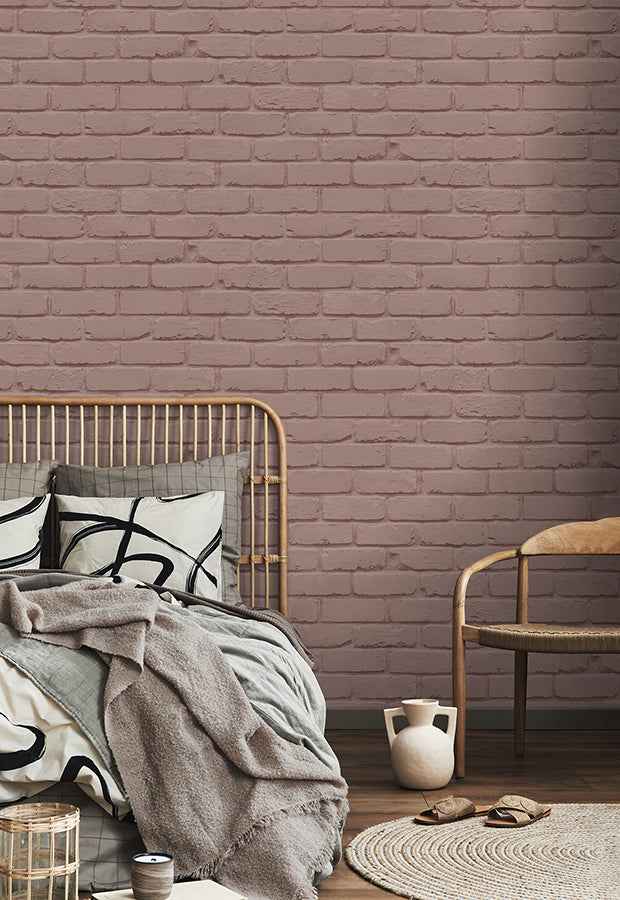 Alpin Pink Painted Brick Wallpaper - York Wallcoverings - FD43601 - York Wallcoverings Wallpaper