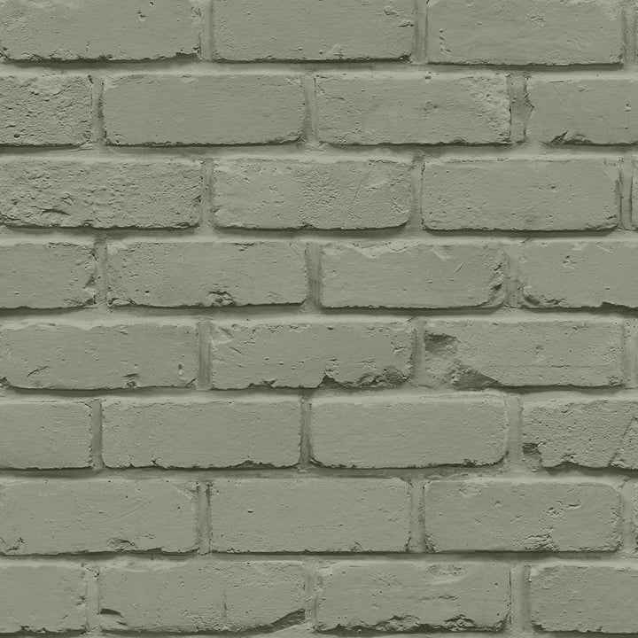 Alpin Sage Painted Brick Wallpaper - York Wallcoverings - FD43603