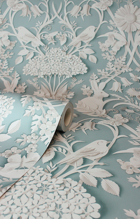 fae-sky-blue-woodland-wallpaper-york-wallcoverings-fd43605 - York Wallcoverings Wallpaper