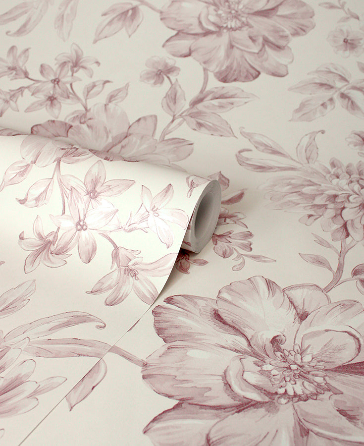 gabriela-pink-floral-wallpaper-york-wallcoverings-fd43609 - York Wallcoverings Wallpaper
