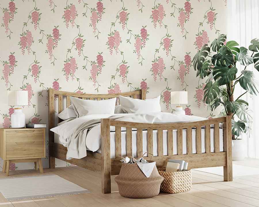 Aisla Pink Wisteria Wallpaper - York Wallcoverings - FD43671 - York Wallcoverings Wallpaper