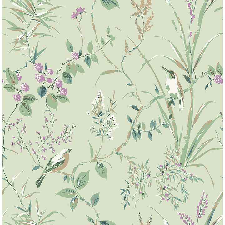 Mariko Sage Botanical Wallpaper - York Wallcoverings - M1552 - York Wallcoverings Wallpaper