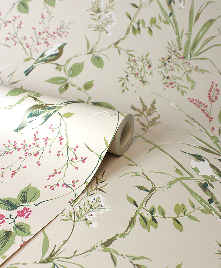 mariko-neutral-botanical-wallpaper-york-wallcoverings-m1855 - York Wallpaper Wallpaper