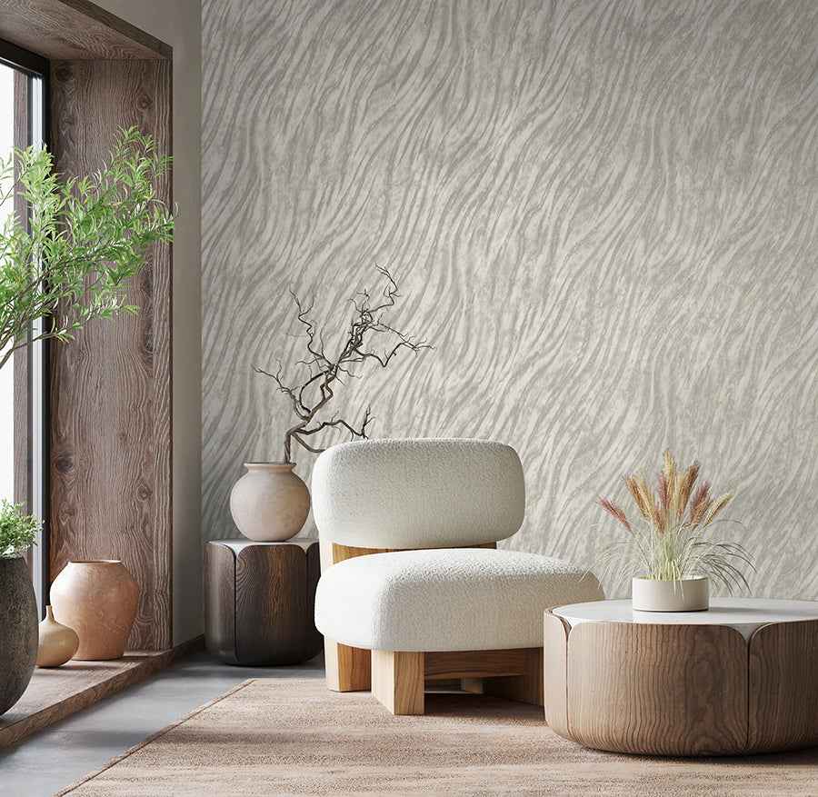 Arran Grey Swirling Stripe Wallpaper - York Wallcoverings - M1860 - York Wallcoverings Wallpaper