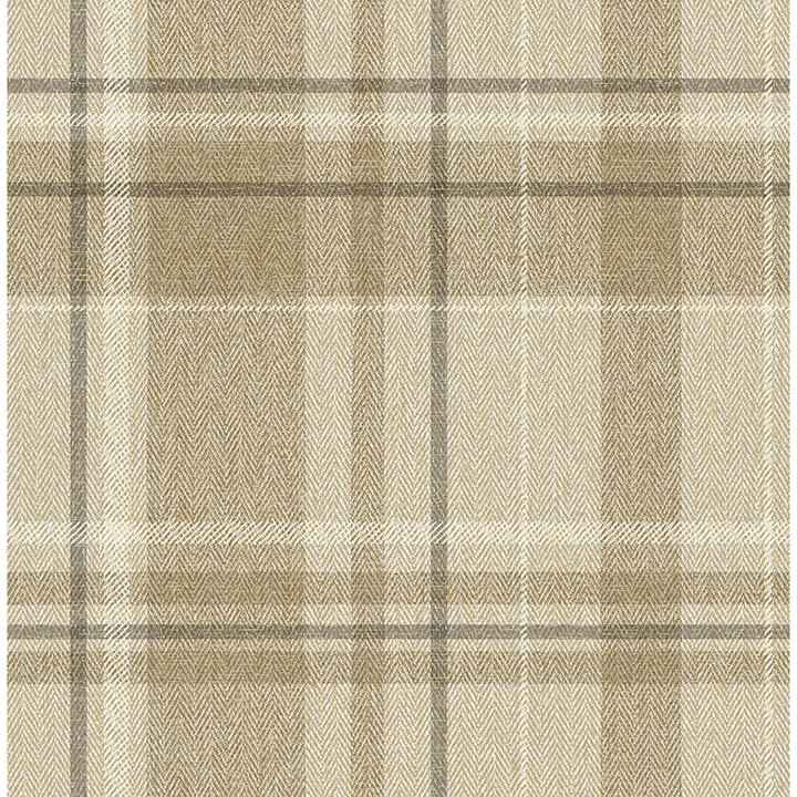 Harris Light Brown Plaid Chevron Wallpaper - York Wallcoverings - M1868