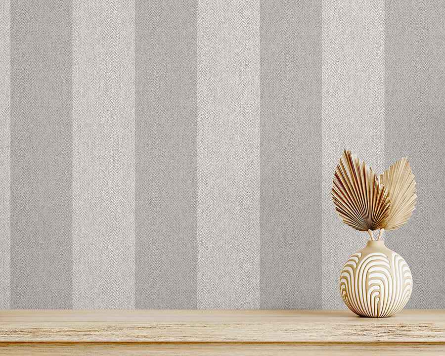 Finn Grey Chevron Stripe Wallpaper - York Wallcoverings - M1872 - York Wallcoverings Wallpaper