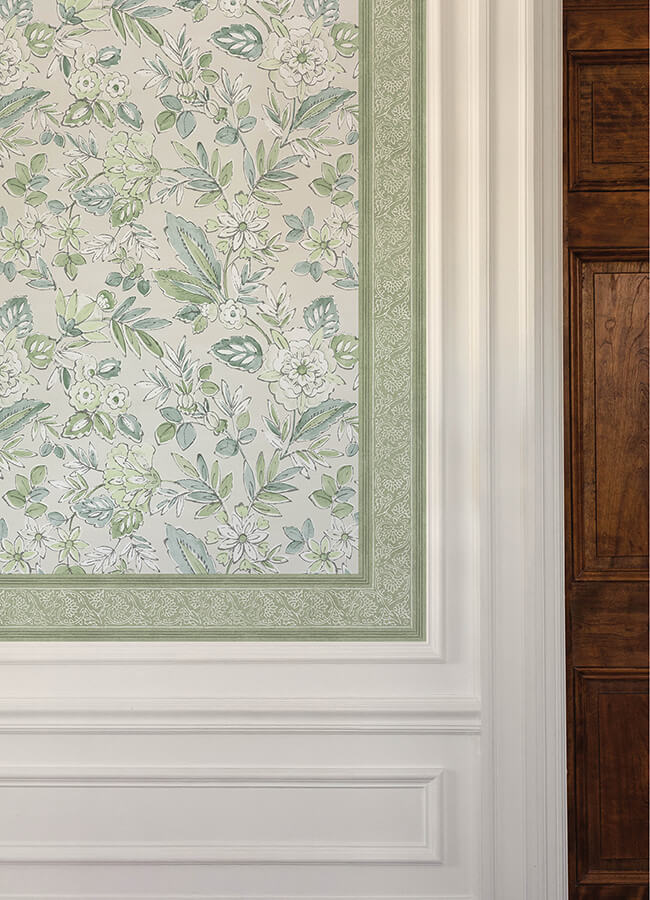 carved-floral-green-trim-wall-border-york-wallcoverings-4148-14501 - York Wallcoverings Papel pintado