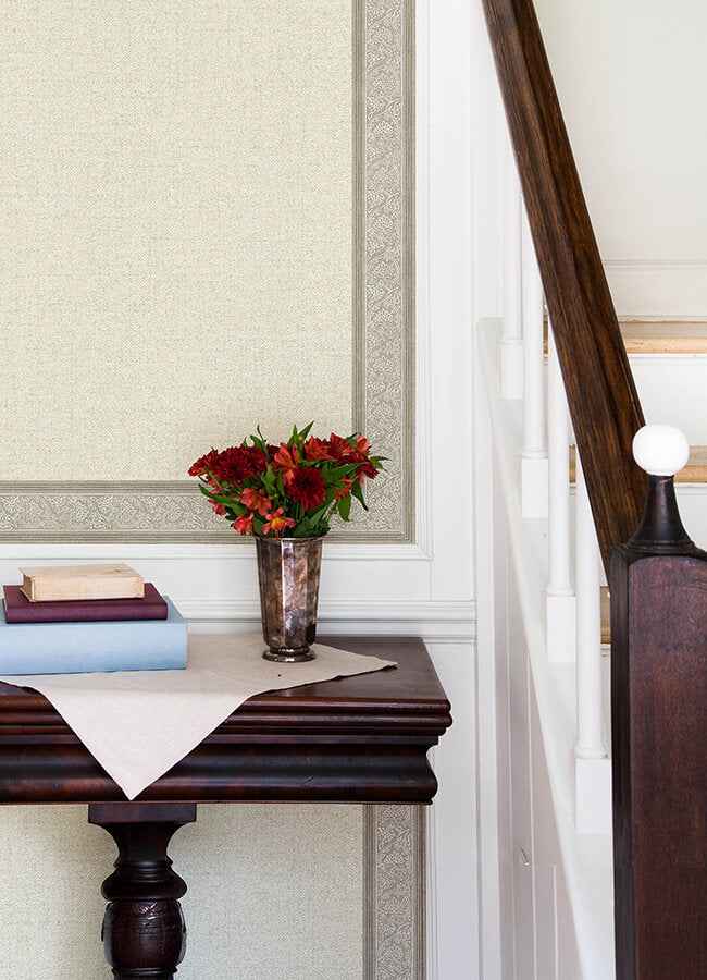 Carved Floral Taupe Trim Wall Border - York Wallcoverings - 4148-14503 - York Wallcoverings Wallpaper
