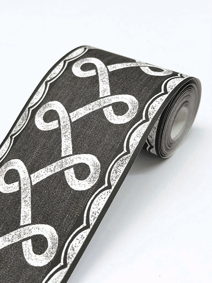 scalloped-ribbon-black-trim-wall-border-york-wallcoverings-4148-14504 - York Wallcoverings Papel pintado