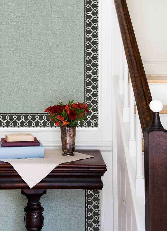 Scalloped Ribbon Black Trim Wall Border - York Wallcoverings - 4148-14504 - York Wallcoverings Wallpaper