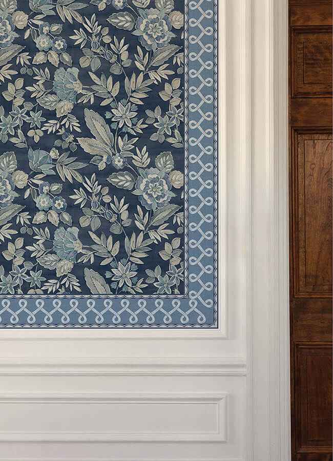 Scalloped Ribbon Blue Trim Wall Border - York Wallcoverings - 4148-14505 - York Wallcoverings Wallpaper